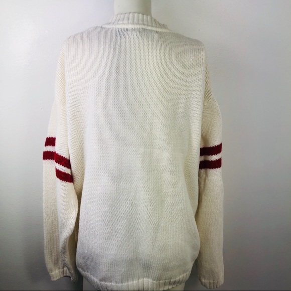 Structure Oversized Knit Sweater With Red Stripes - Picture 2 of 6